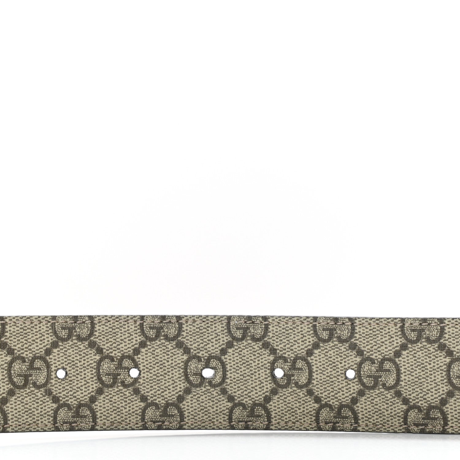 Gucci GG Supreme Monogram Plutone Calfskin Enamel Double G 40mm Belt 80 32 Beige Ebony Mystic White 5 of 5