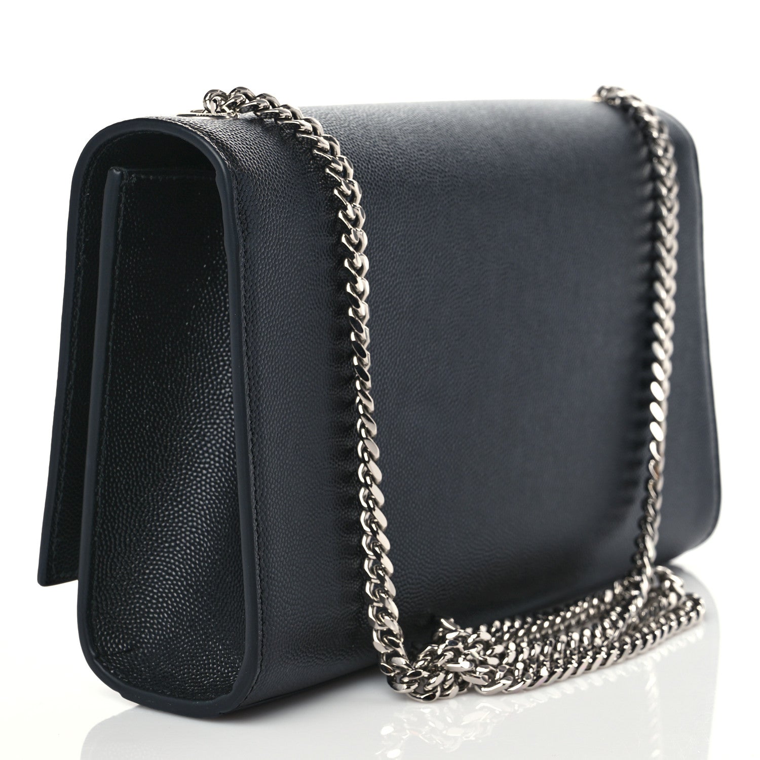 Saint Laurent Grain De Poudre Medium Classic Monogram Kate Satchel Black 3 of 8