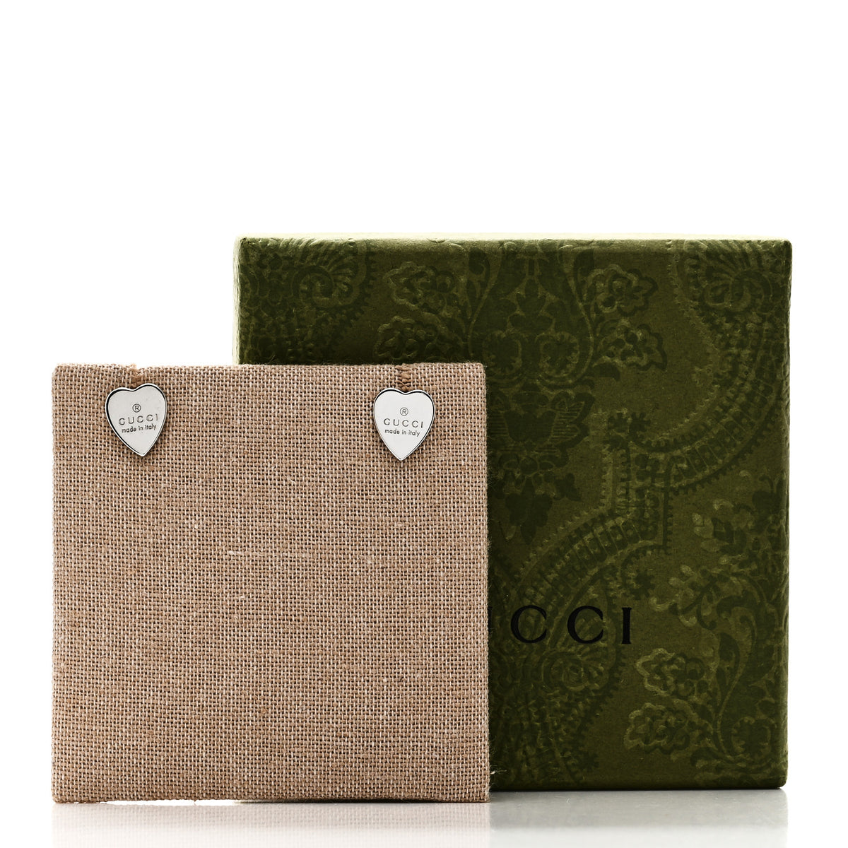 Sterling Silver Trademark Heart Stud Earrings