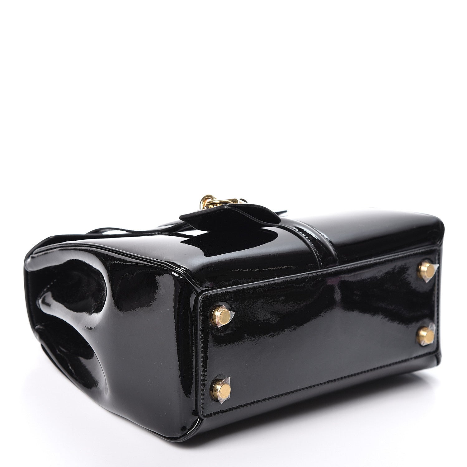Celine Patent Calfskin Small 16 Top Handle Bag Black 3 of 9