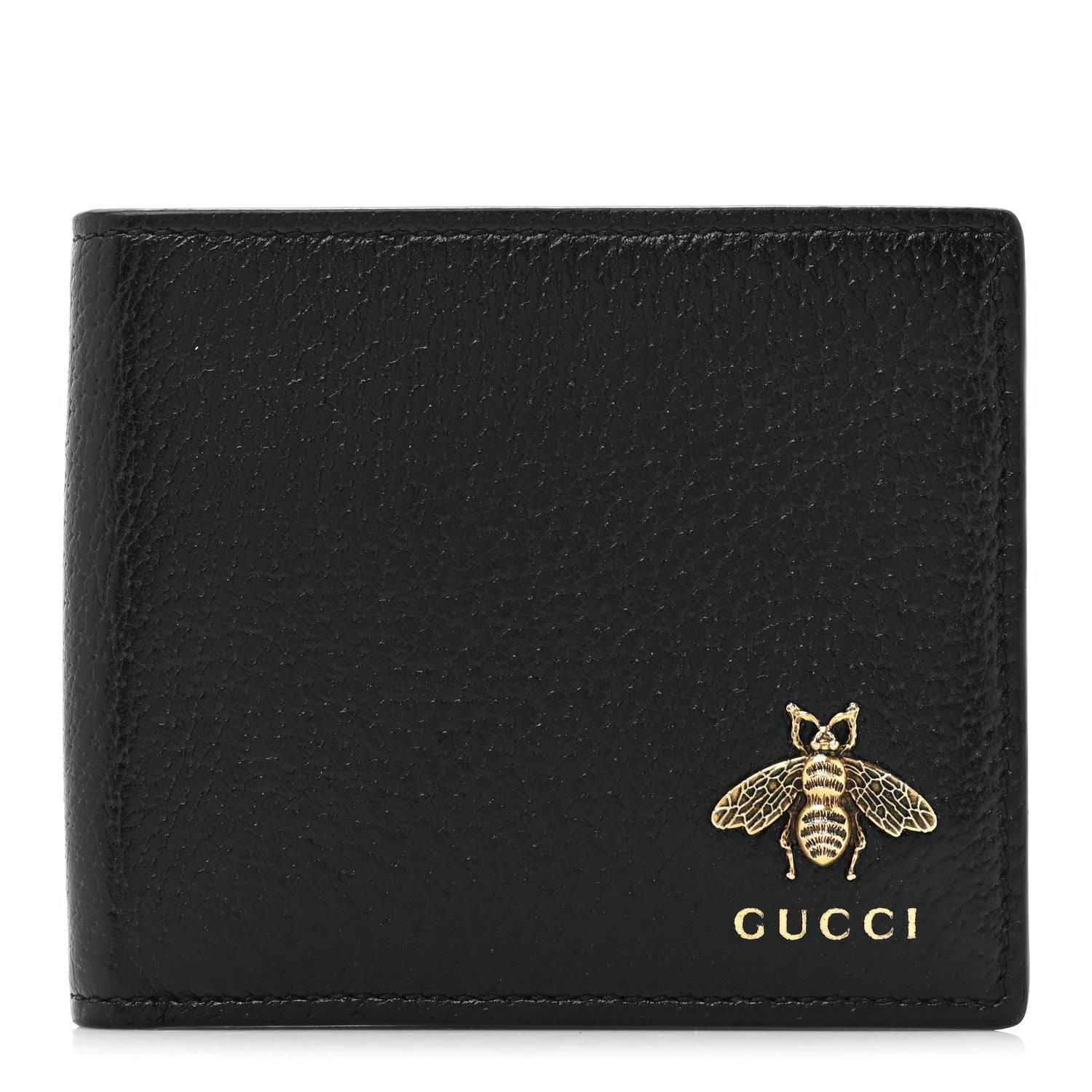 Gucci Calfskin Bee Bi-Fold Wallet Black 1 of 12