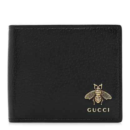 Gucci Calfskin Bee Bi-Fold Wallet Black 1 of 12