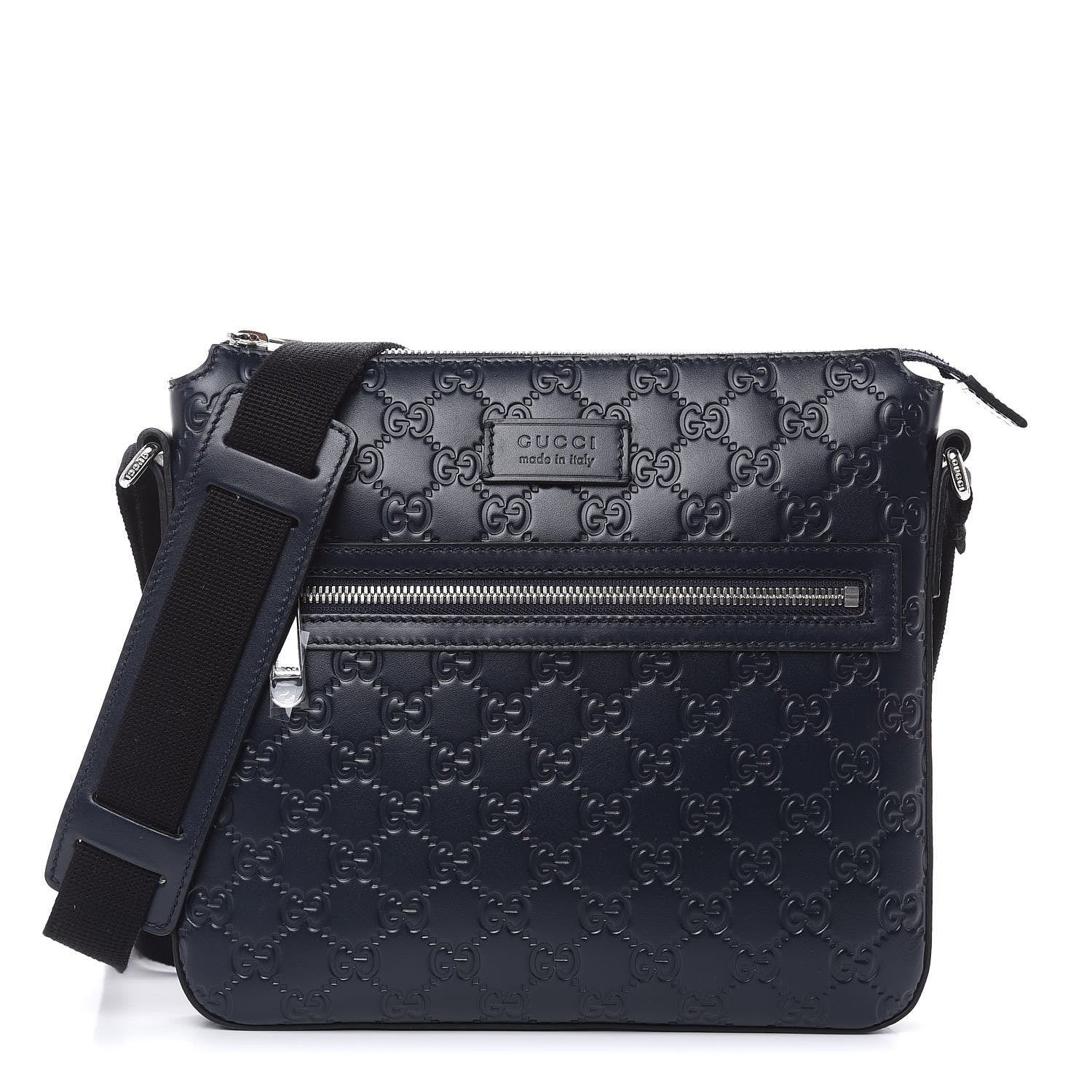 Gucci Guccissima Signature Small Messenger Bag Blue 1 of 10