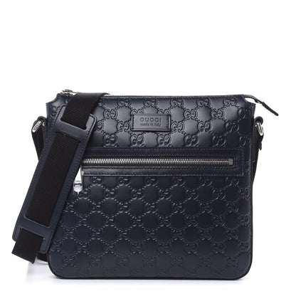 Gucci Guccissima Signature Small Messenger Bag Blue 1 of 10