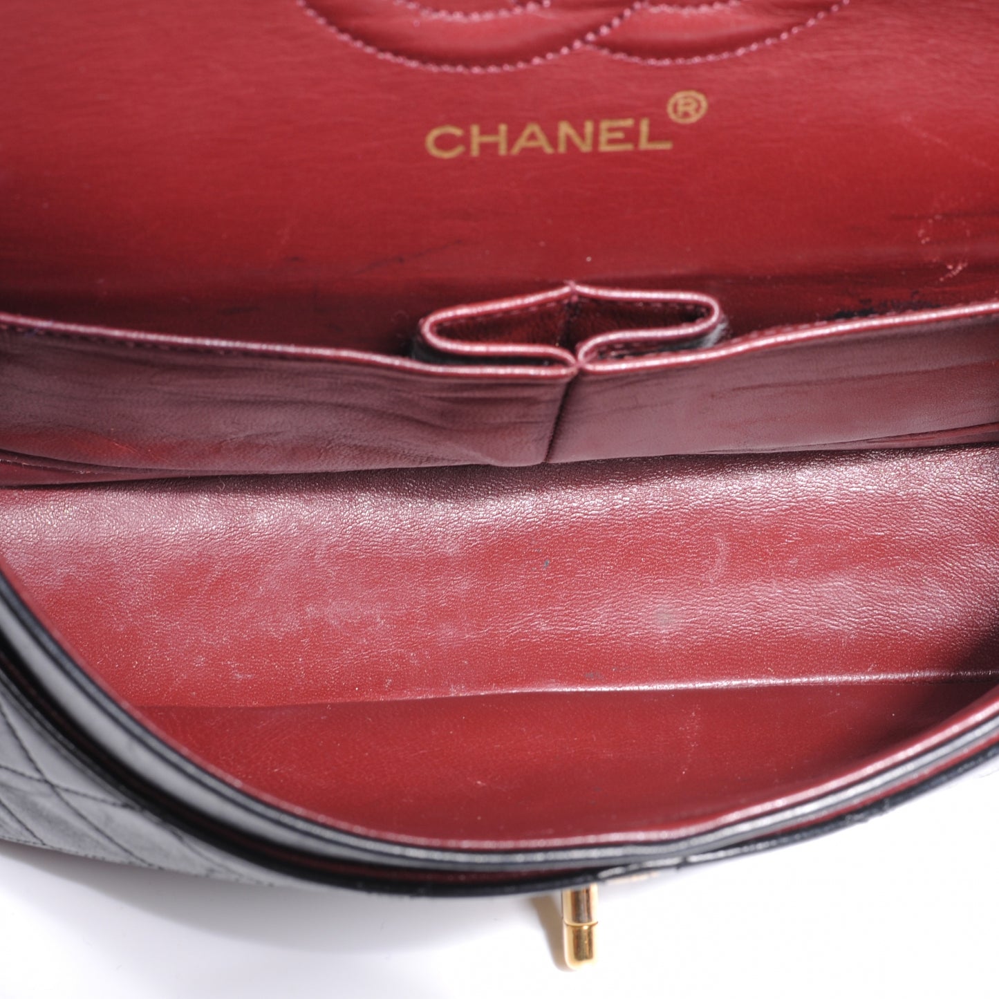 Lambskin Medium Double Flap Black