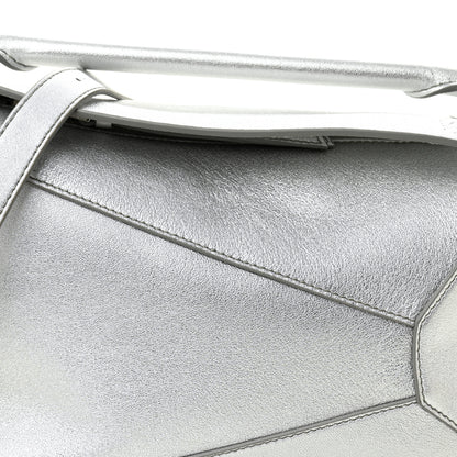 Loewe Laminated Lambskin Small Puzzle Edge Bag Silver 8 of 10