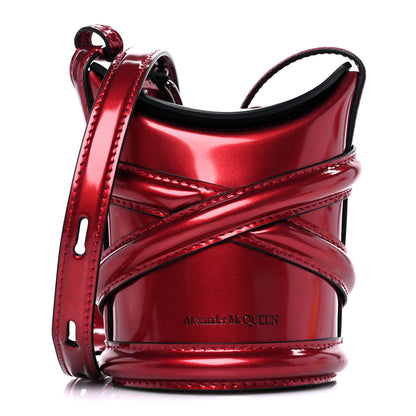 Alexander McQueen Metallic Calfskin The Curve Mini Shoulder Bag Red 1 of 10