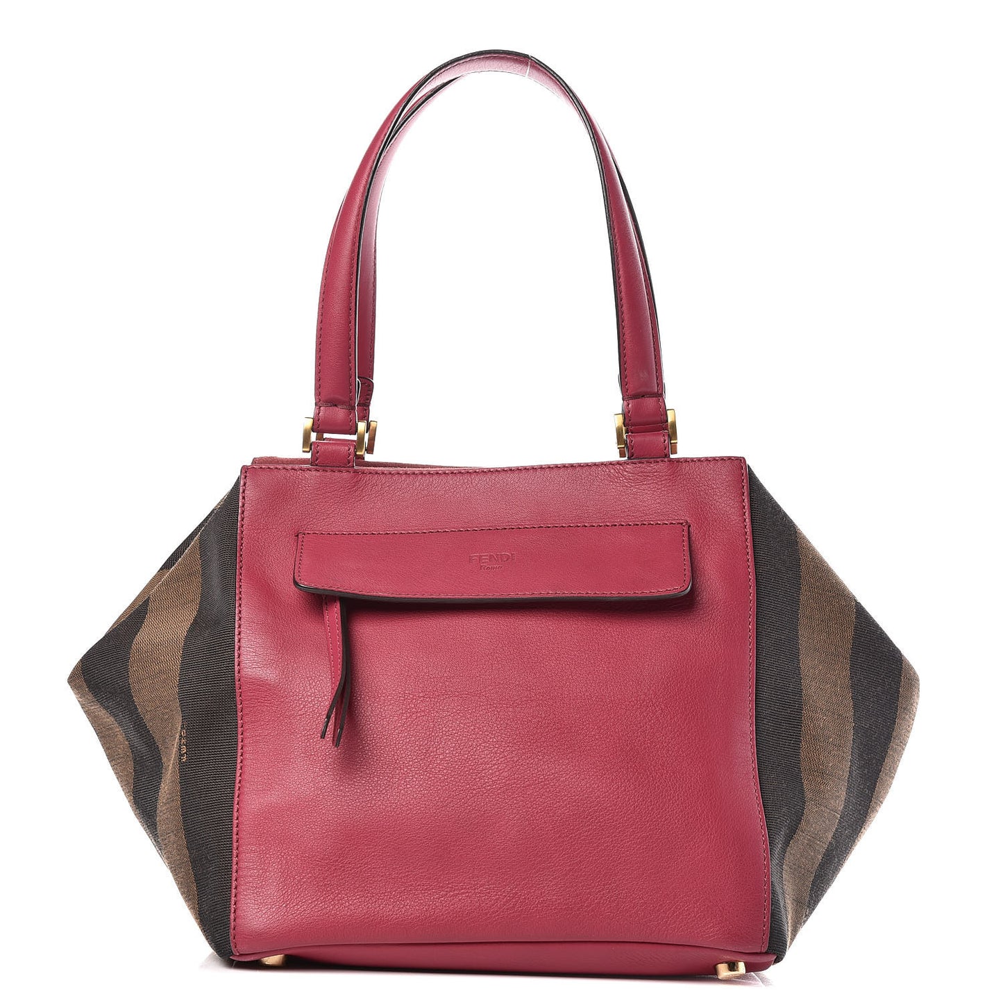 Pequin Vitello Magnetic Top Satchel Tobacco Amarena