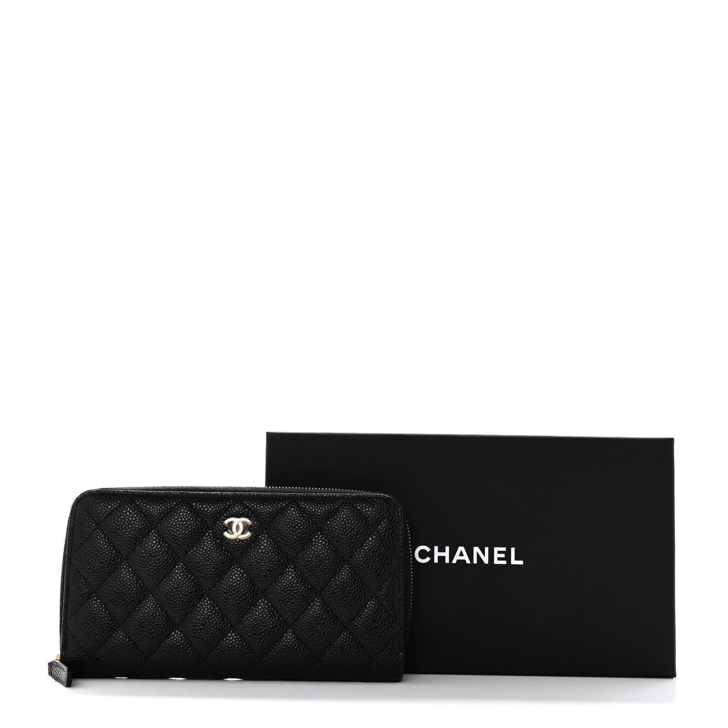 Chanel Caviar Quilted Large Gusset Zip Around Wallet Black 9 of 9