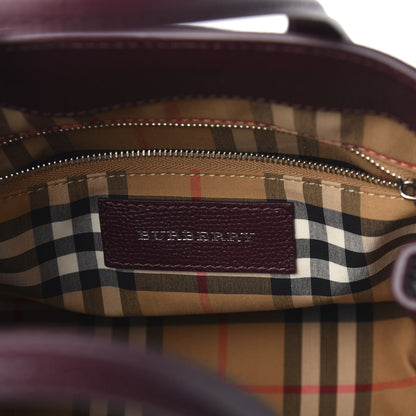 Burberry Grainy Calfskin House Check Small Banner Tote Mahogany Red 6 of 9