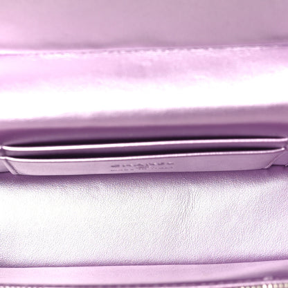 Chanel Metallic Calfskin Quilted Slim Vanity With Chain Pink 5 of 11
