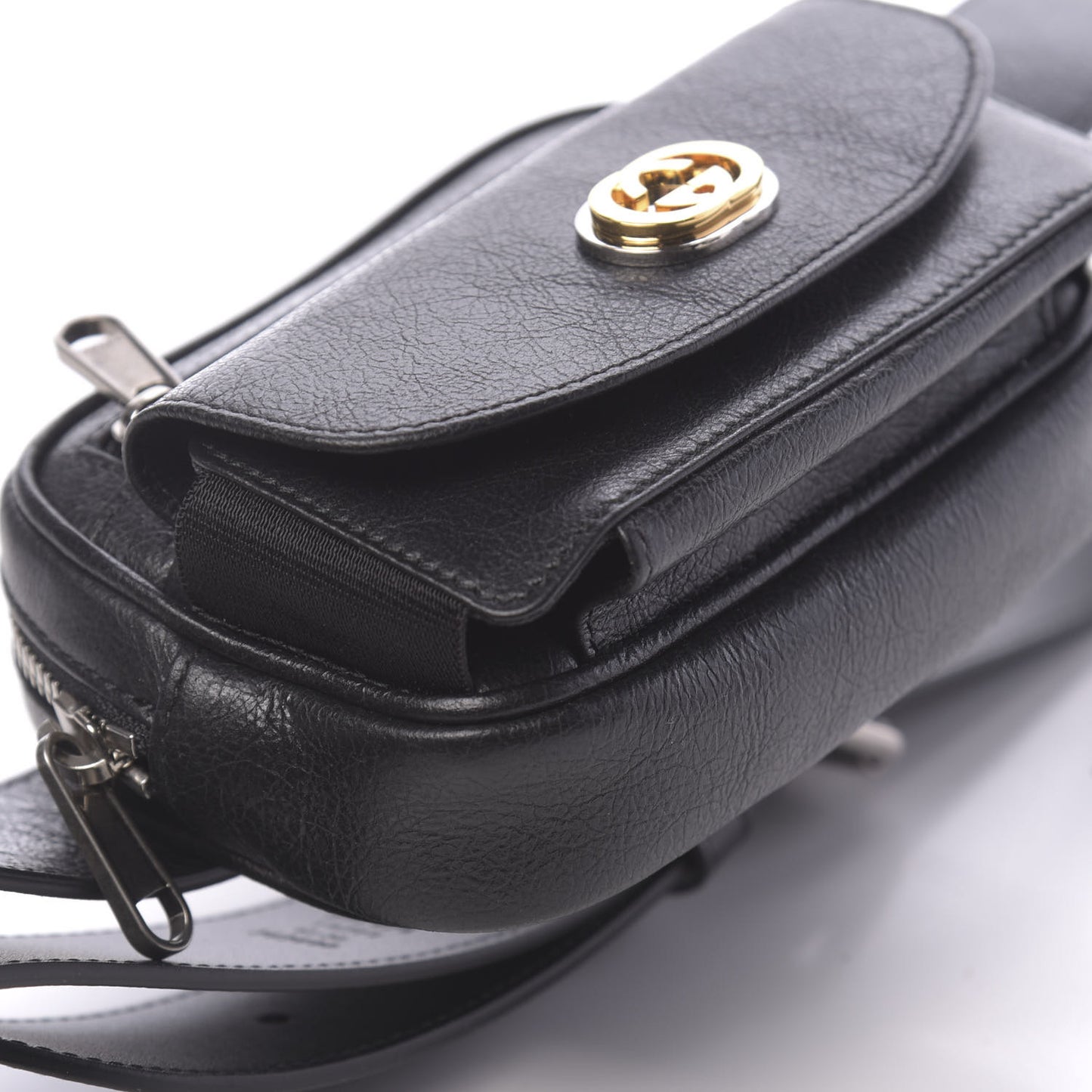 Fluffy Calfskin Mini Morpheus Belt Bag 90 36 Black