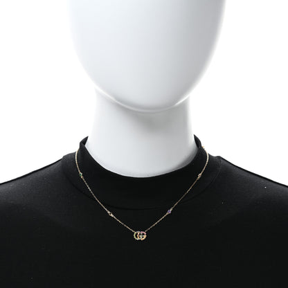 Gucci 18K Yellow Gold Citrine Tsavorite Blue Topaz Amethyst GG Running Pendant Necklace 2 of 4