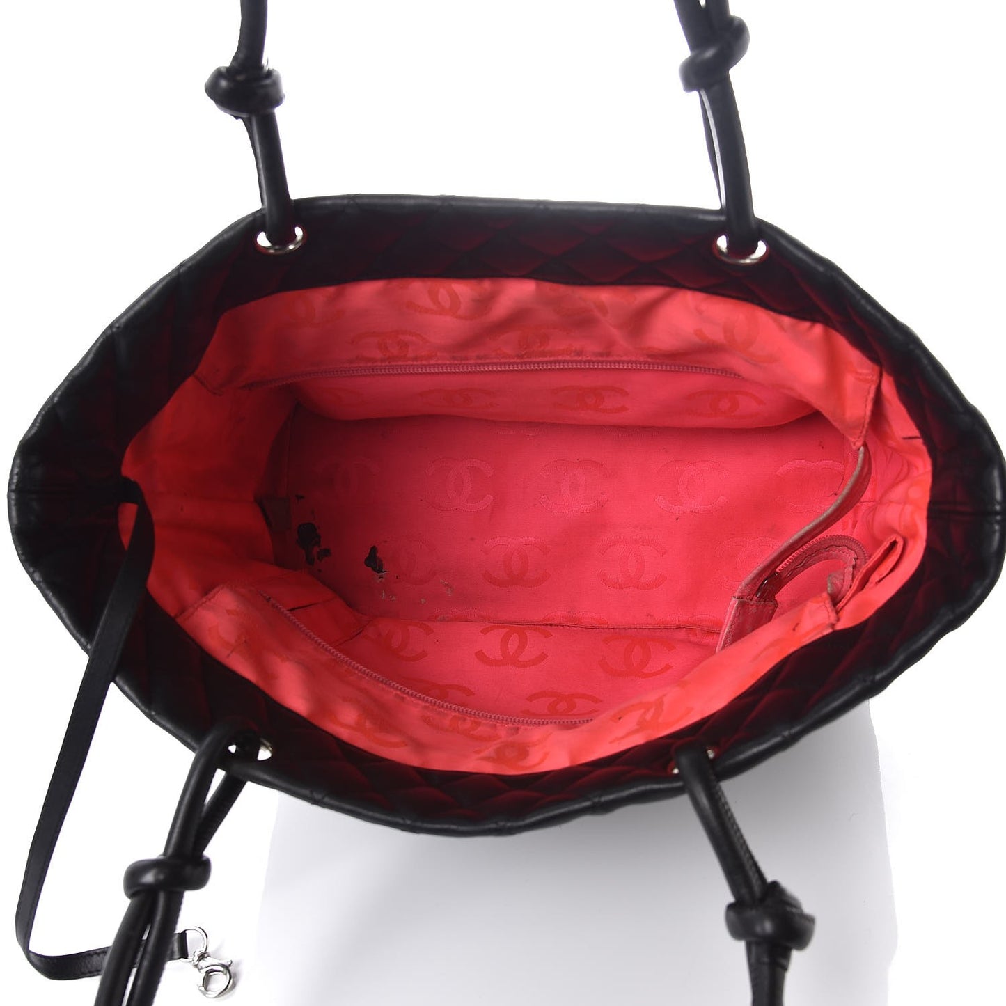 Calfskin Quilted Large Cambon Tote Black