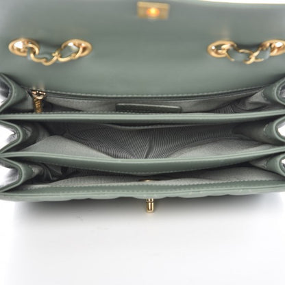 Chanel Lambskin Quilted Coco Vintage Flap Green 6 of 13