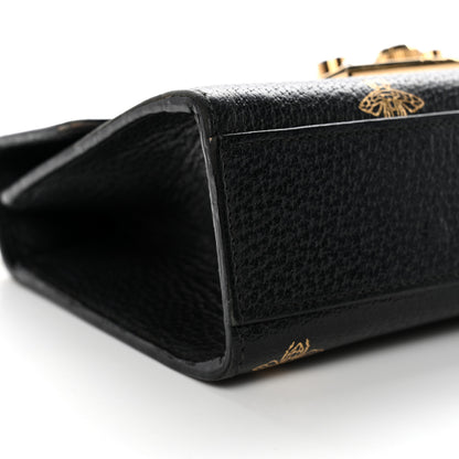 Gucci Grained Calfskin Bee Star Small Padlock Shoulder Bag Black 9 of 20