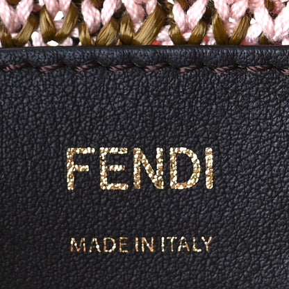 Fendi Raffia Vitello King F is Fendi FF Crochet Mini Mon Tresor Bucket Bag Natural Light Rose 6 of 8