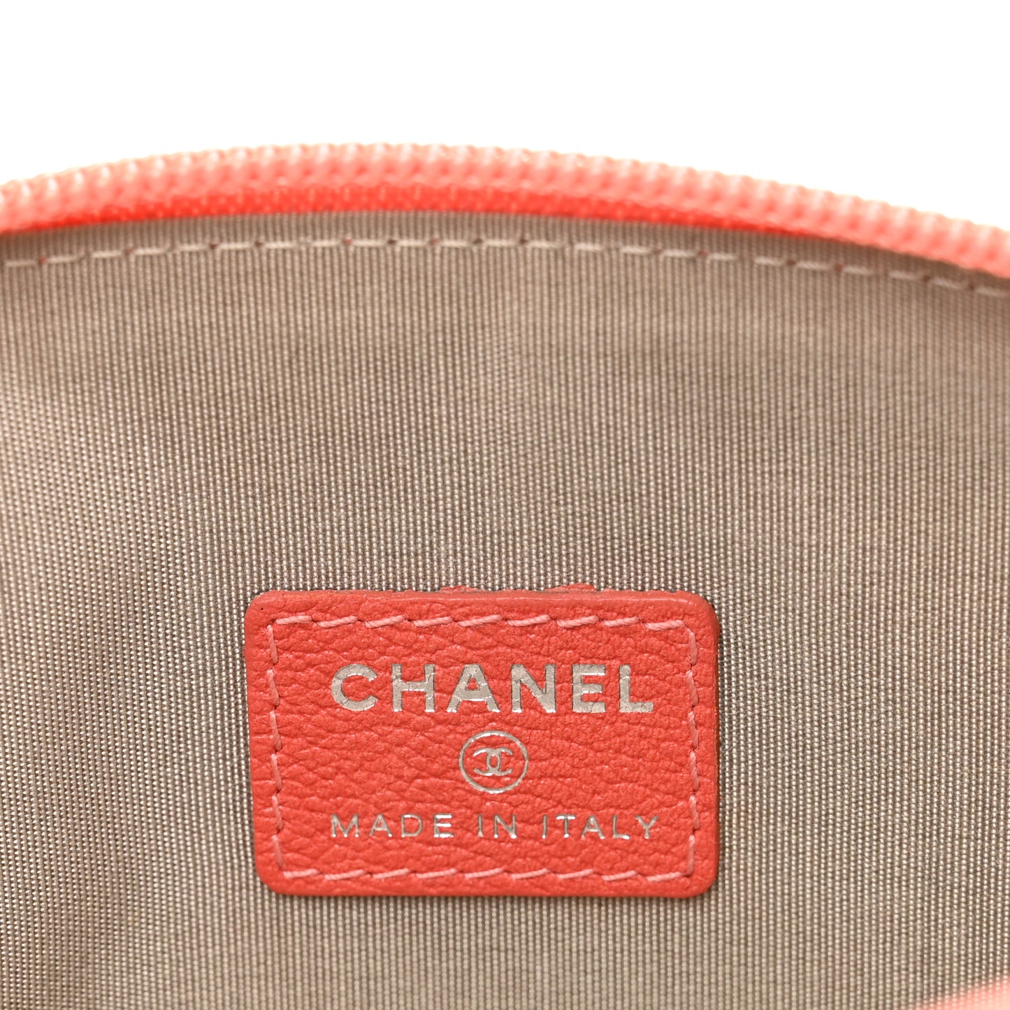 Goatskin Jacket Embossed Cosmetic Case Orange