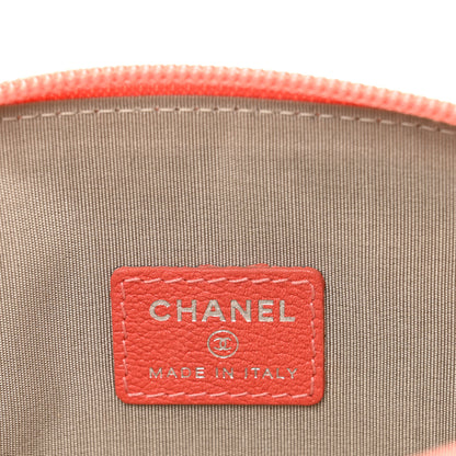 Chanel Goatskin Jacket Embossed Cosmetic Case Orange 6 of 11