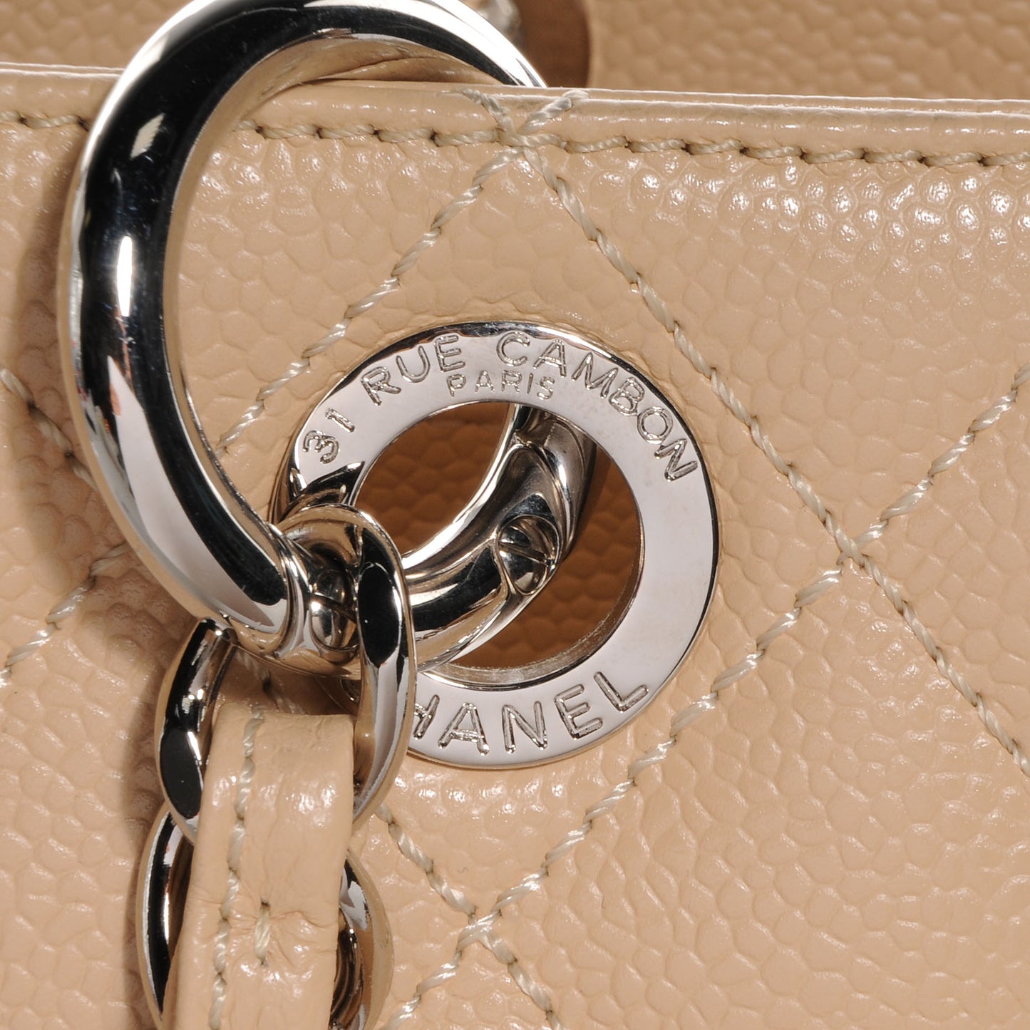 Caviar Grand Shopping Tote GST Beige Clair