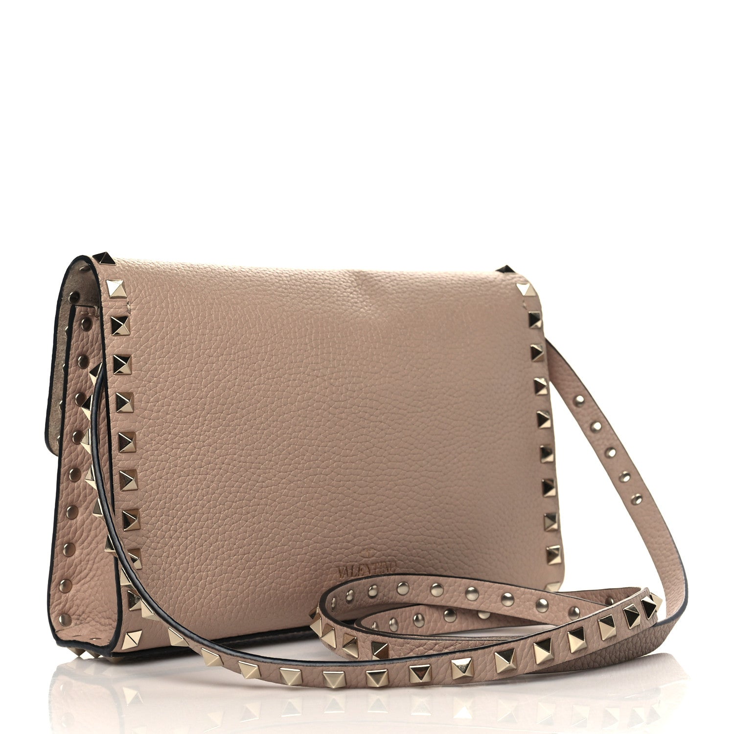 Valentino Garavani Pebbled Calfskin Medium Rockstud Flip Lock Crossbody Bag Poudre 2 of 7