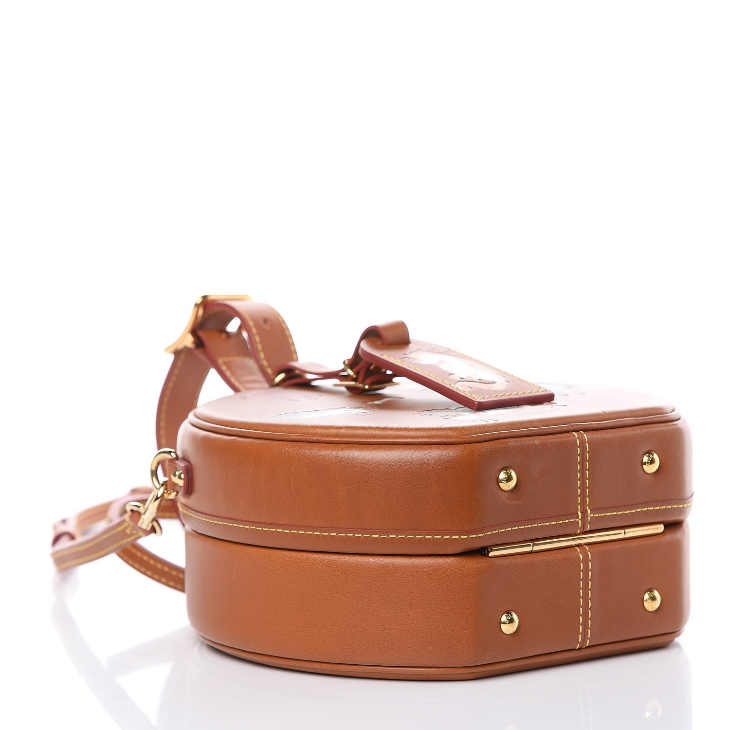 Louis Vuitton Calfskin Catogram Petite Boite Chapeau Tan 4 of 13