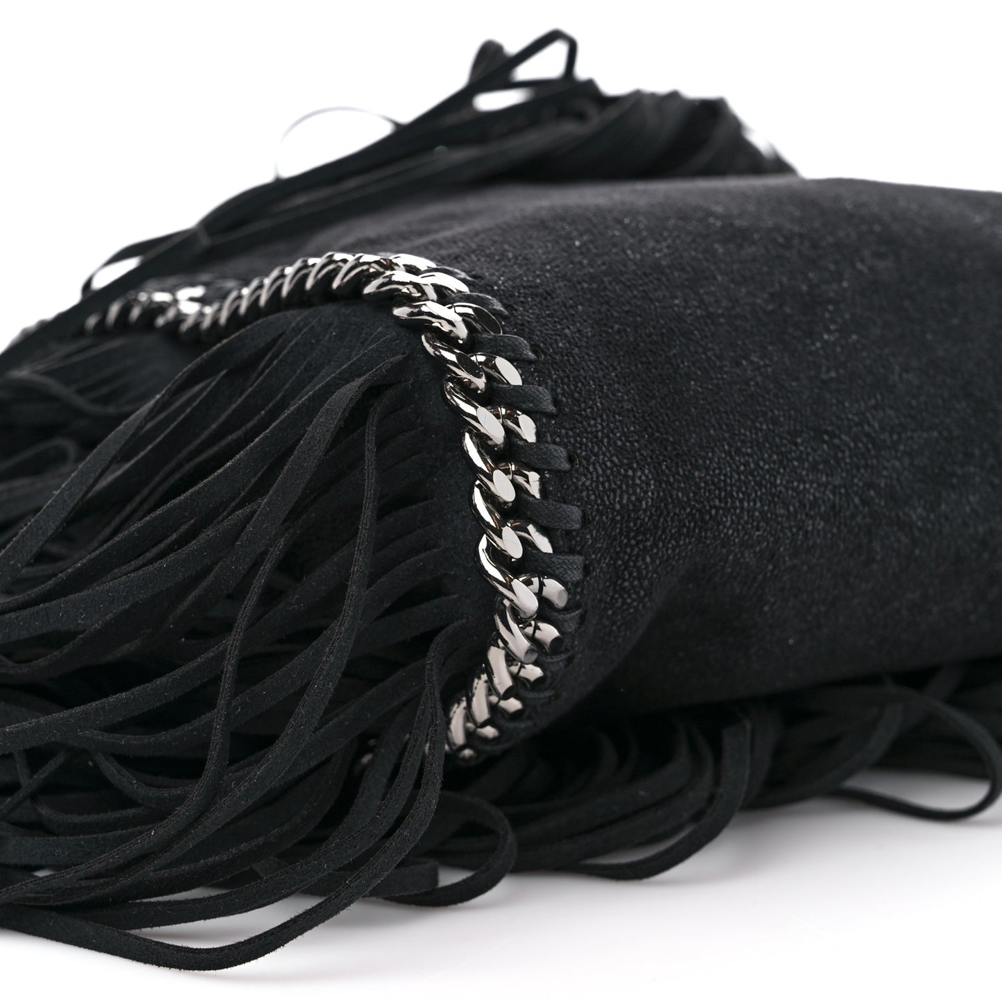 Eco Suede Mini Fringe Falabella Tote Black