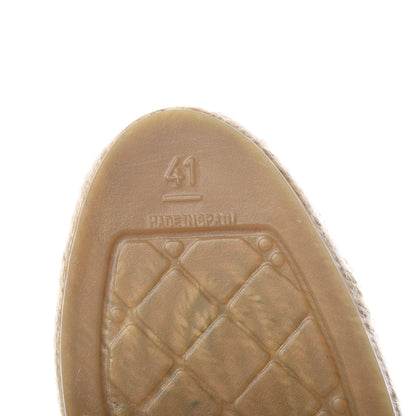 Chanel Woven Fabric Grosgrain CC Espadrilles 41 White Black 10 of 11