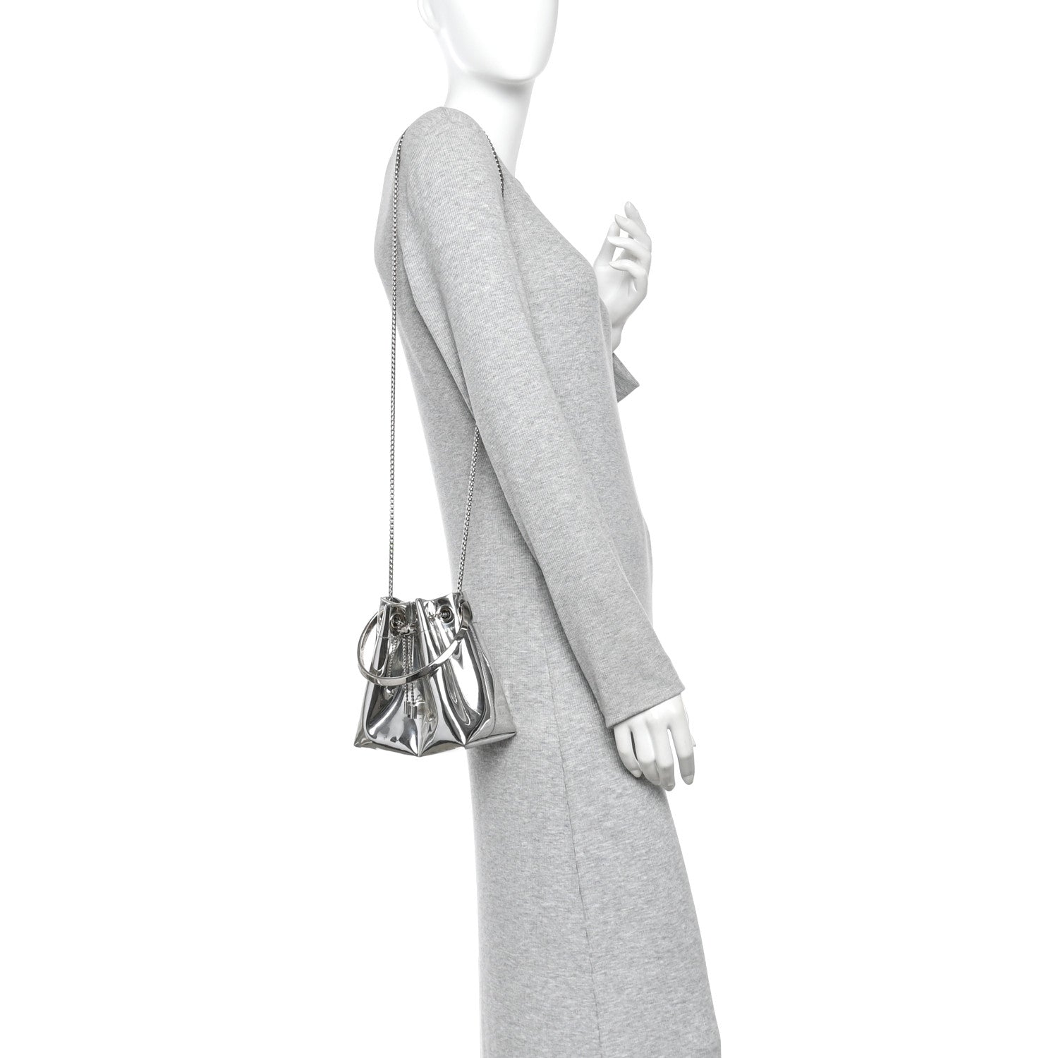 Jimmy Choo Metallic Patent Bon Bon Bag Silver 2 of 10