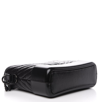 Chanel Aged Calfskin Chevron Quilted Medium Gabrielle Hobo Black 3 of 9