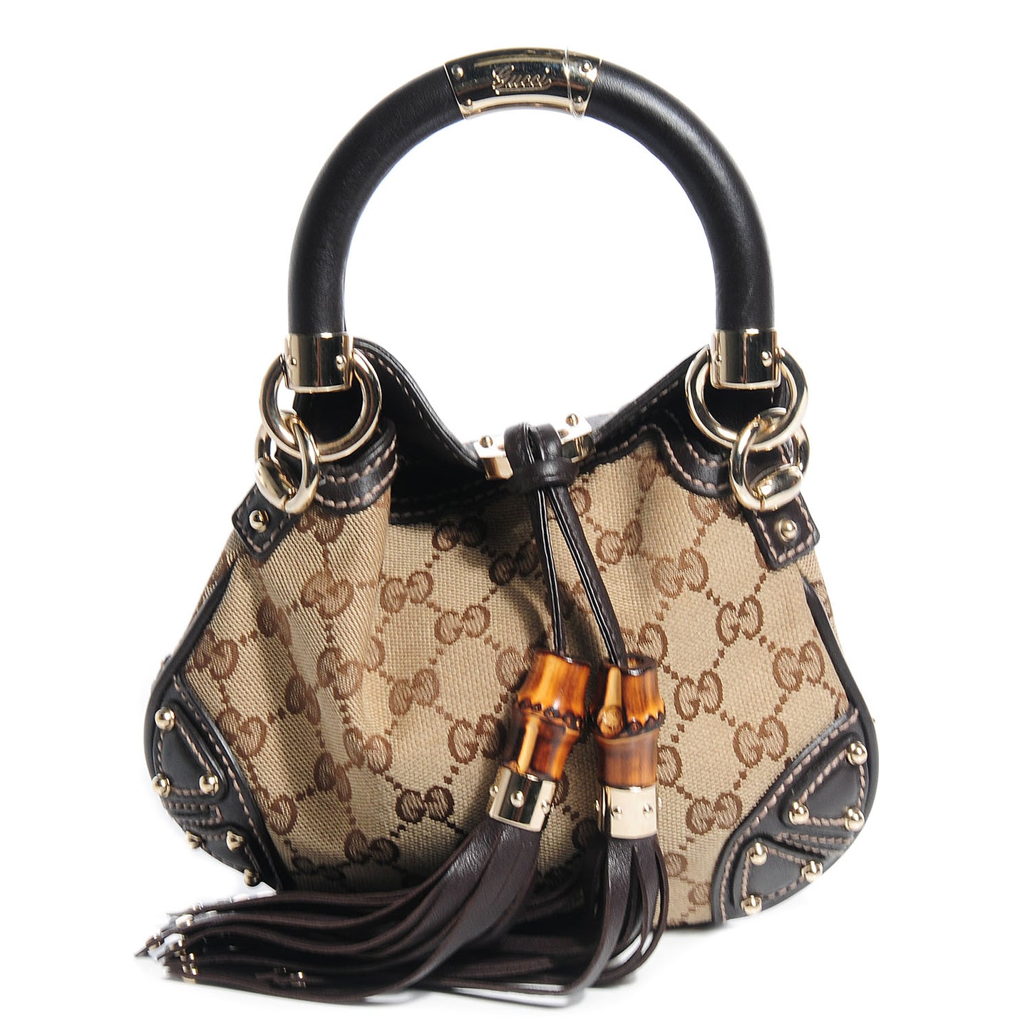Monogram Mini Indy Top Handle Bag Dark Brown