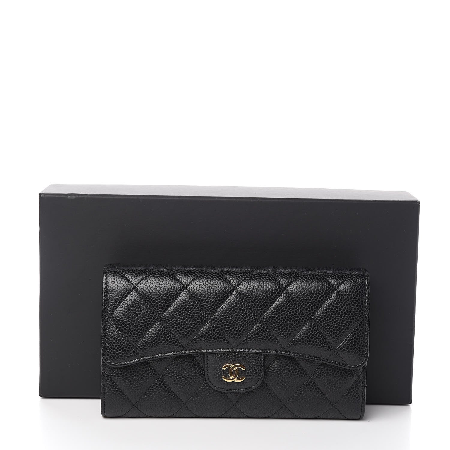 Chanel Caviar Quilted Long Flap Wallet Black 9 of 9