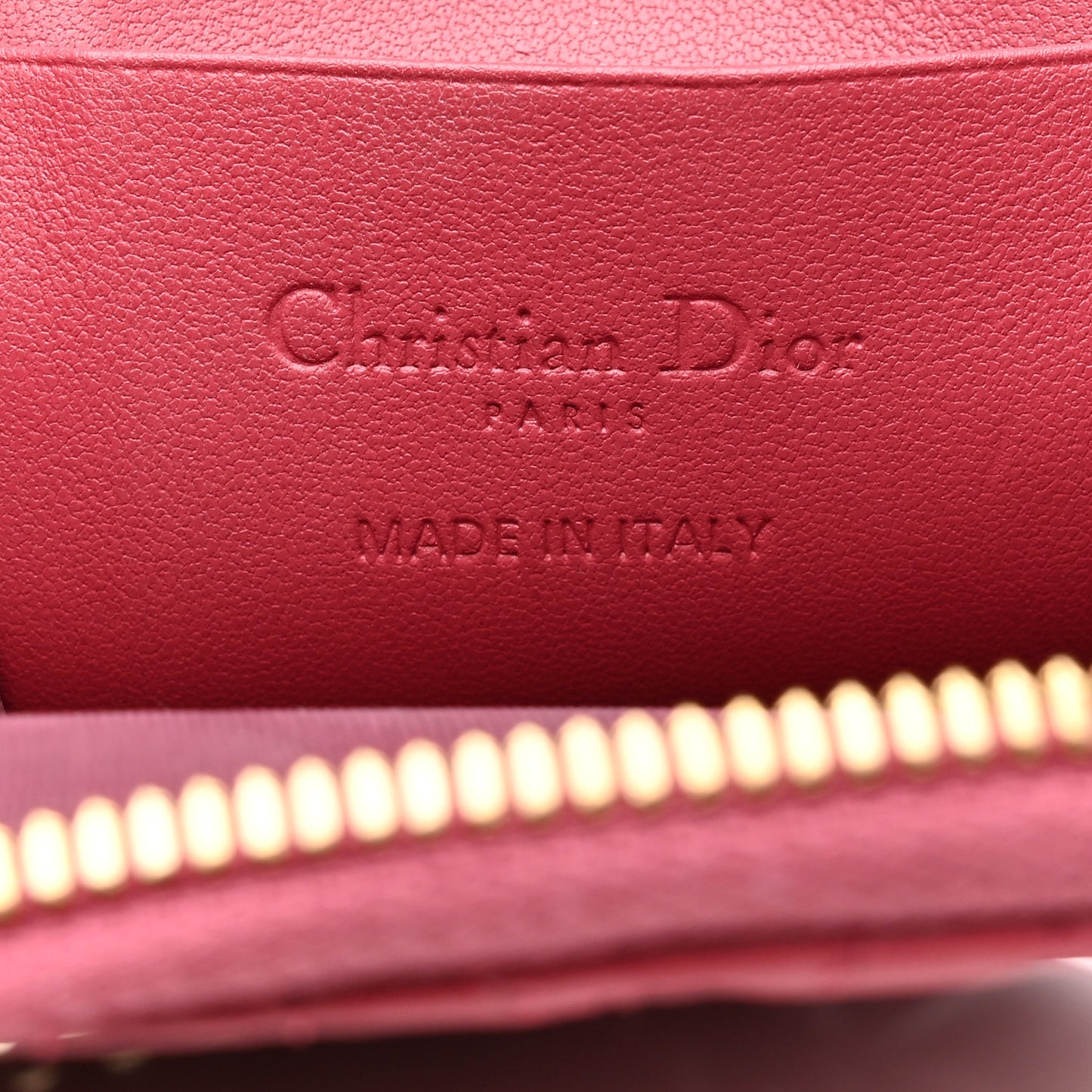 Lambskin Cannage Lady Dior Phone Holder Strawberry Pink