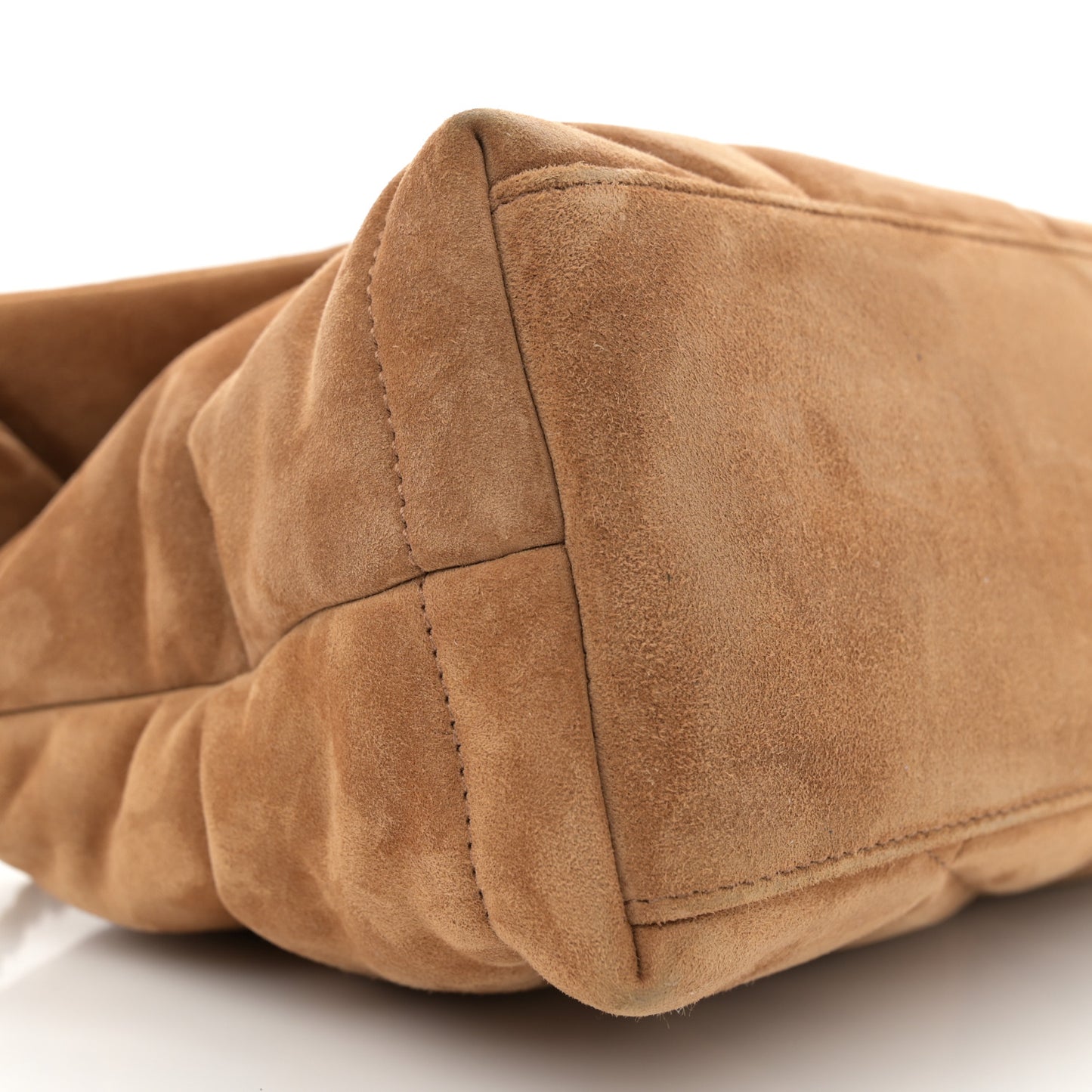 Suede Calfskin Quilted Small Loulou Puffer Monogram Chain Satchel Cinnamon