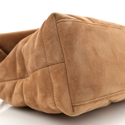 Saint Laurent Suede Calfskin Quilted Small Loulou Puffer Monogram Chain Satchel Cinnamon 9 of 11