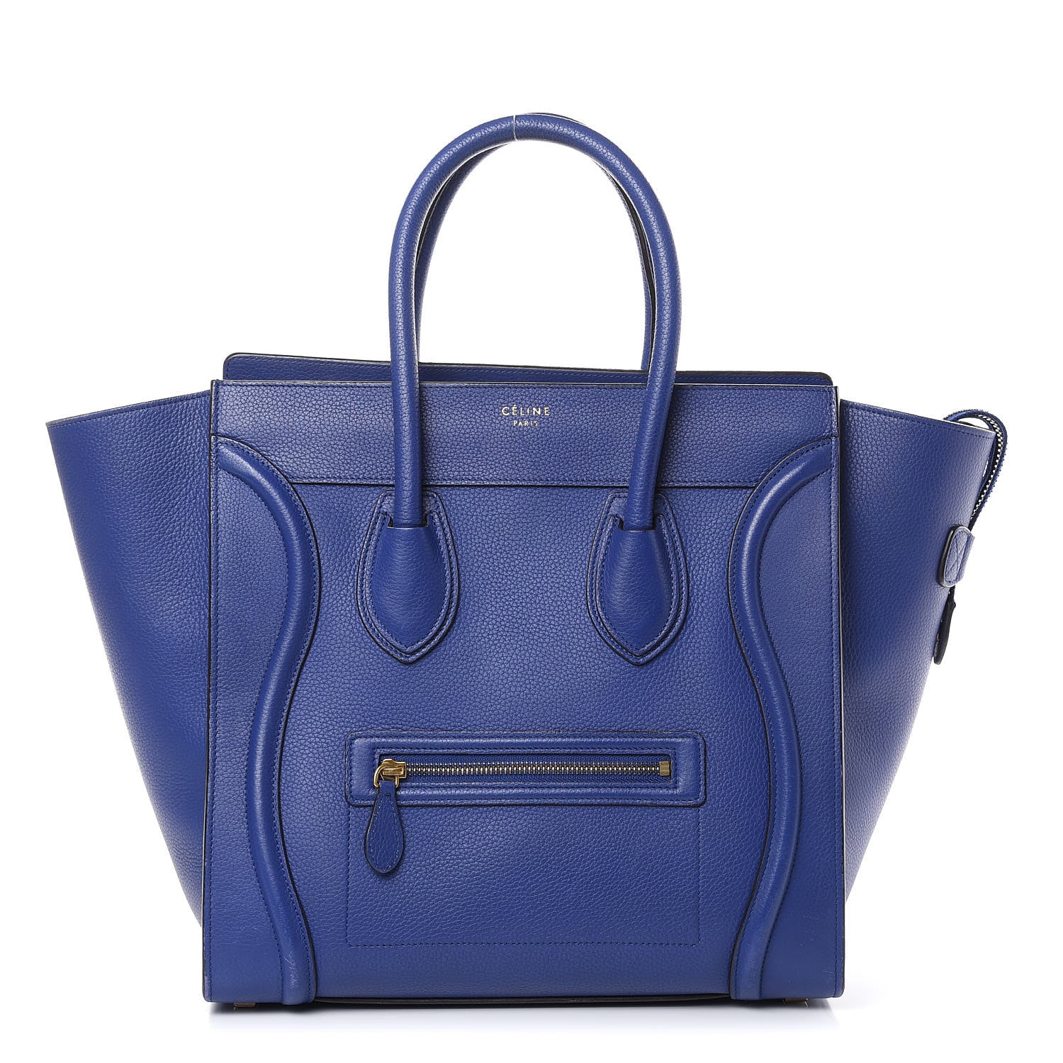 Celine Drummed Calfskin Mini Luggage Indigo 1 of 21
