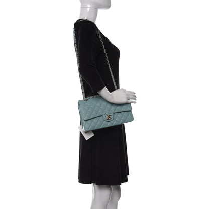 Chanel Caviar Quilted Medium Double Flap Light Blue 2 of 10