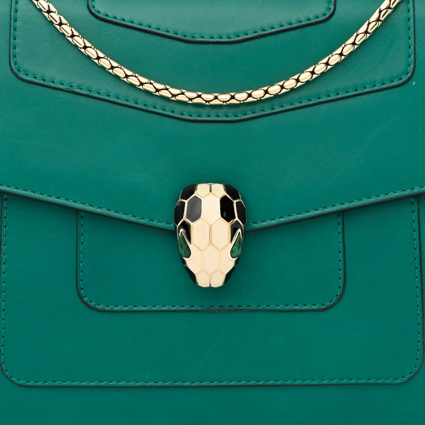 Calfskin Small Serpenti Forever Snake Strap Crossbody Bag Emerald Green