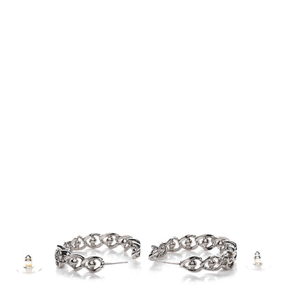 Chanel Metal CC Hoop Earrings Silver 3 of 4