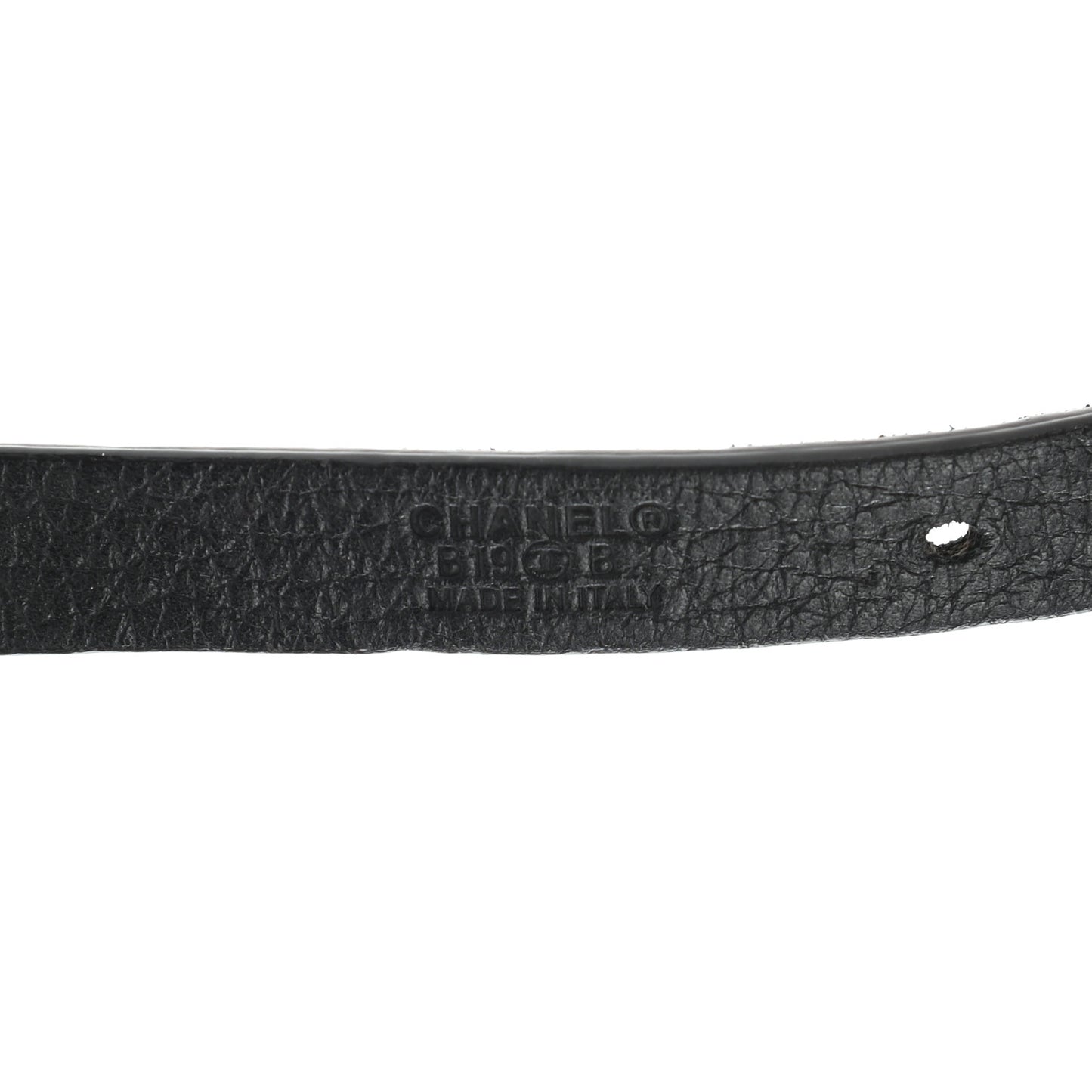 Lambskin CC Pearl Chain Belt 80 32 Black