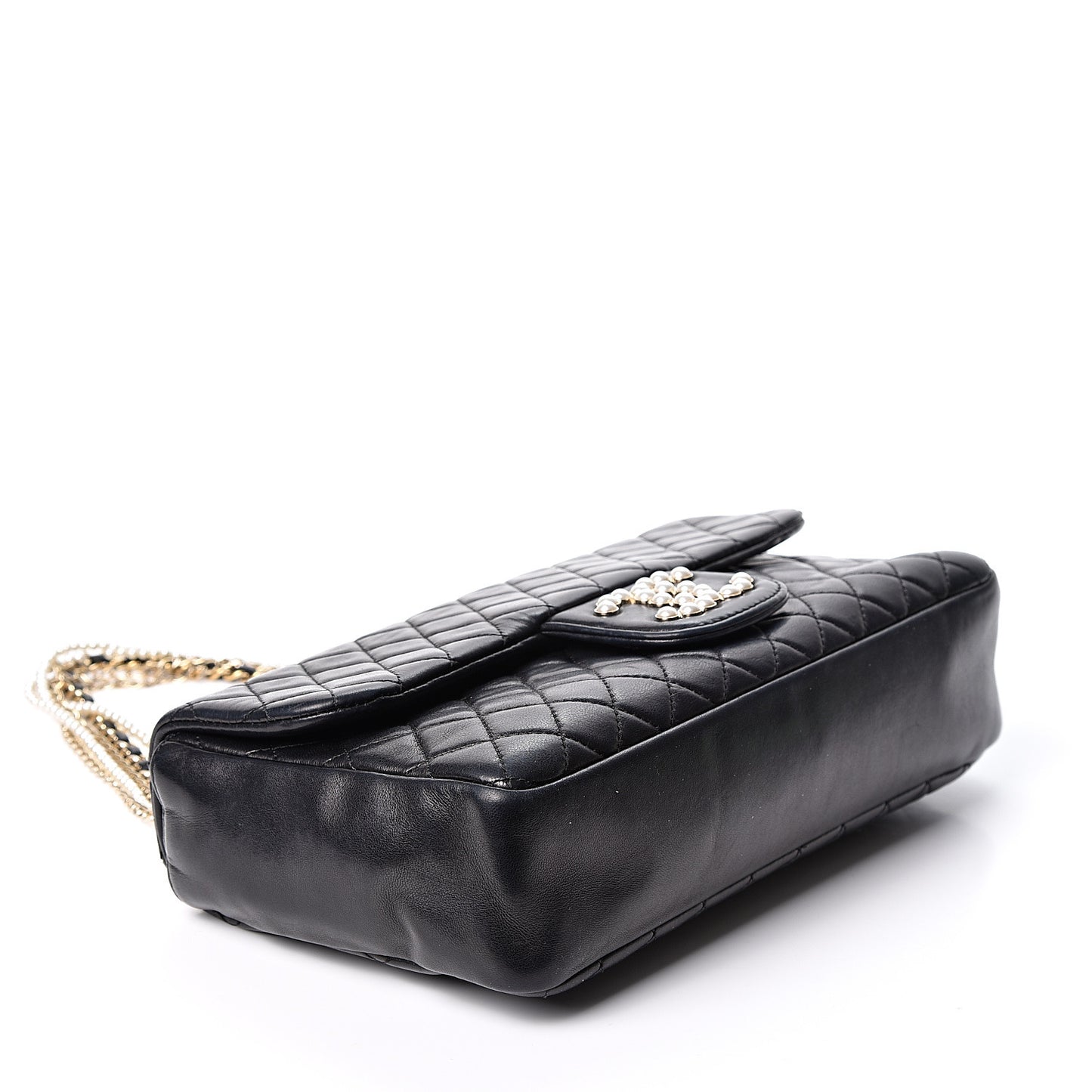 Lambskin Quilted Medium Westminster Pearl Flap Black
