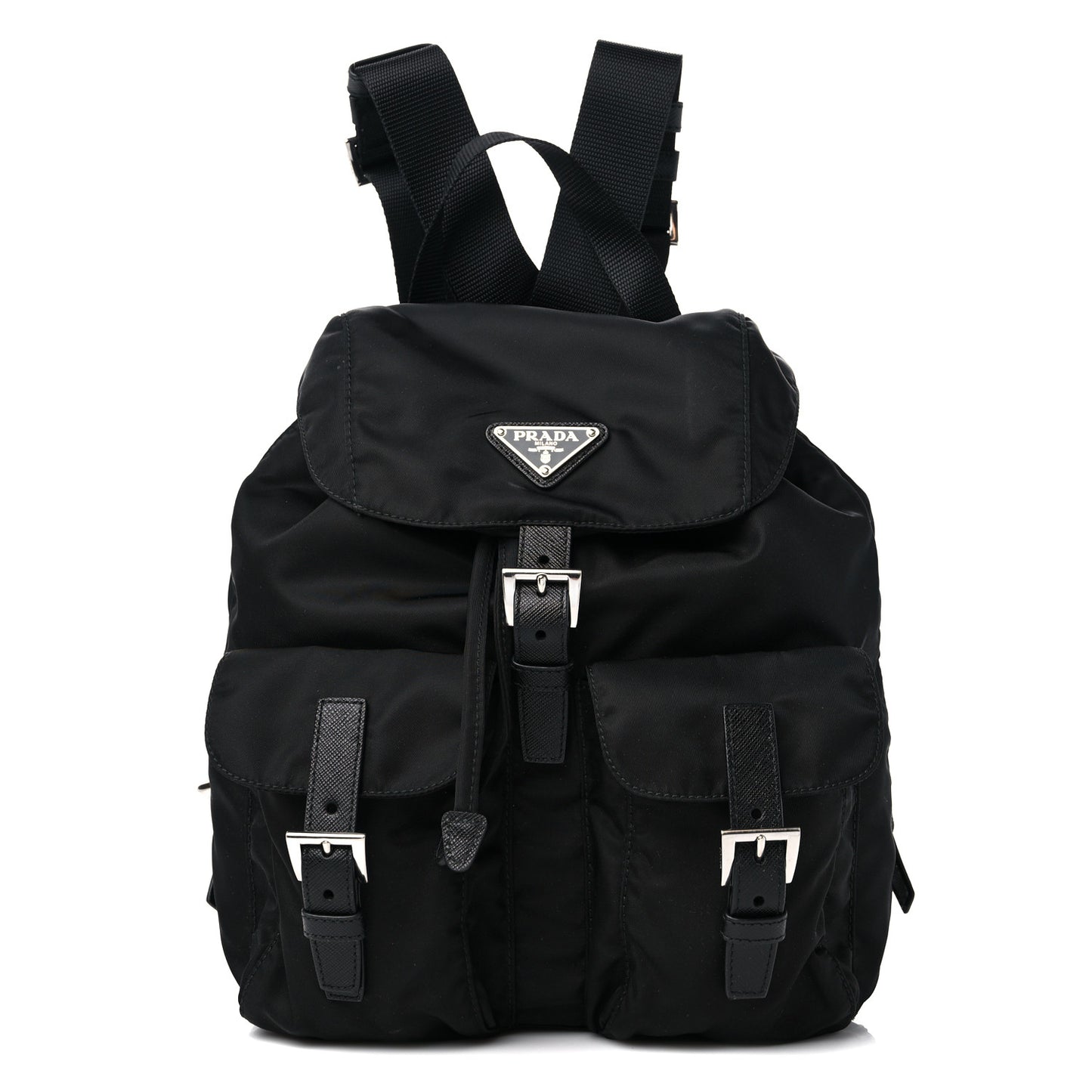 Tessuto Nylon Saffiano Small Backpack Black