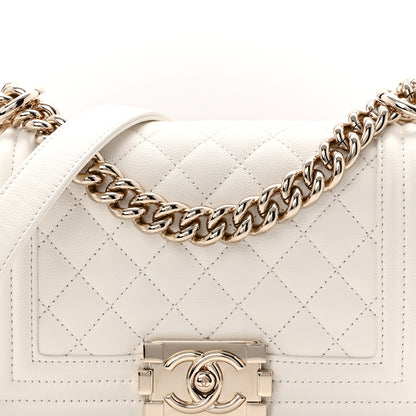 Chanel Caviar Quilted Small Boy Flap White 8 of 11