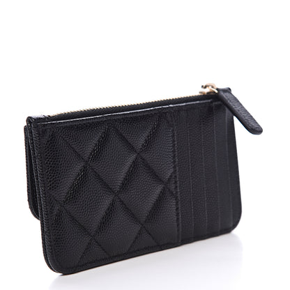Chanel Caviar Quilted Flap Zip Card Holder Black 2 of 7
