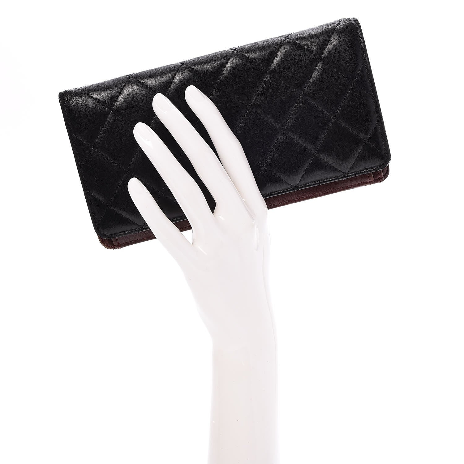 Chanel Lambskin Quilted Yen Wallet Black 2 of 10