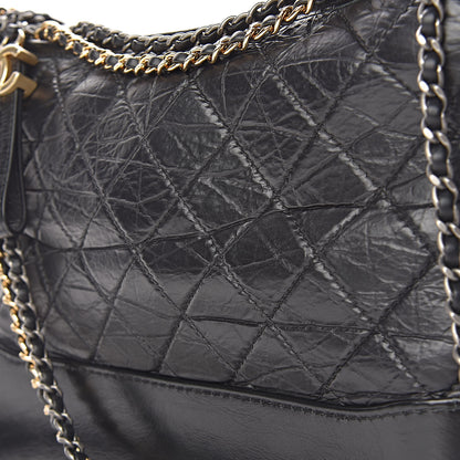 Chanel Aged Calfskin Quilted Medium Gabrielle Hobo Black 10 of 12