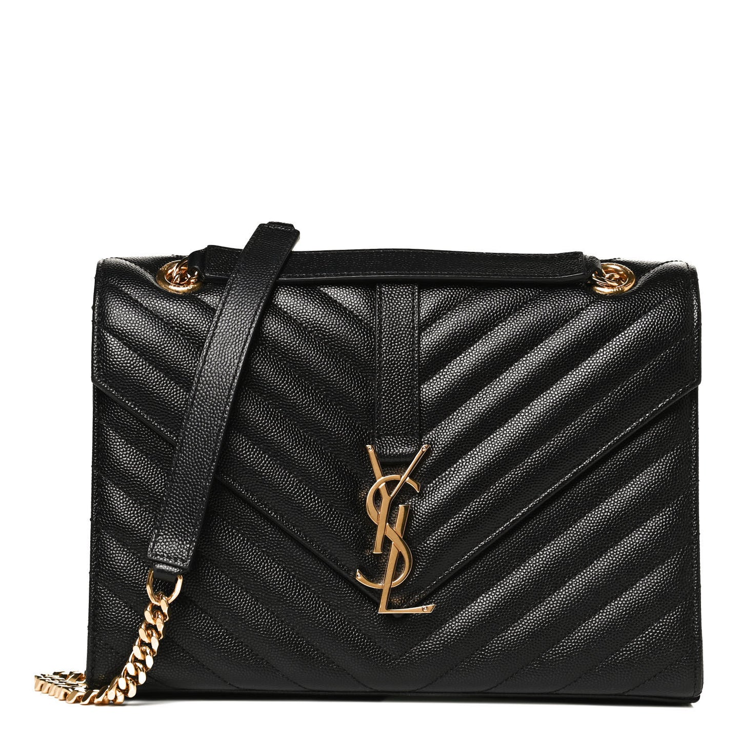 Grain De Poudre Matelasse Chevron Medium Monogram Satchel Black