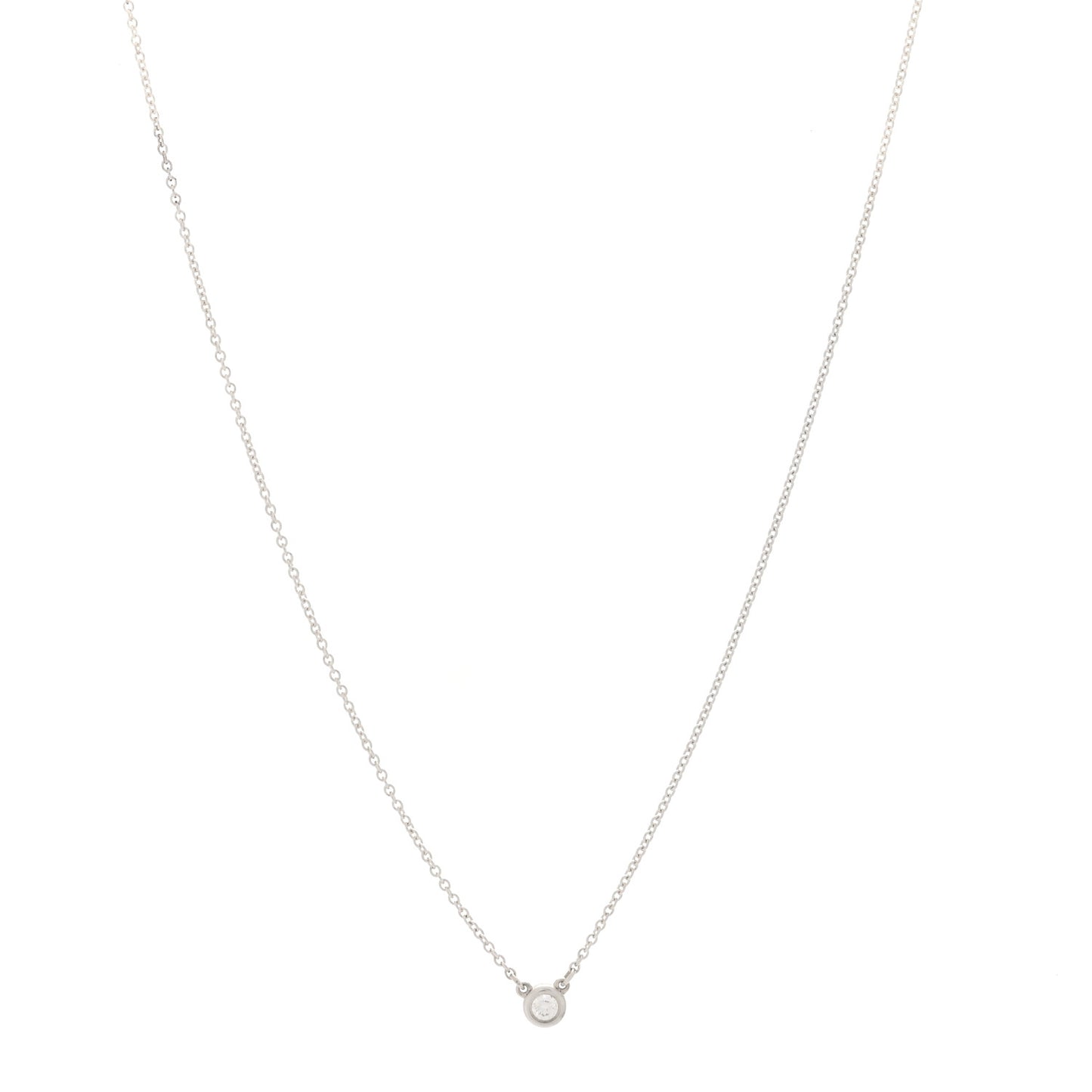 Sterling Silver Diamond .07ct Elsa Peretti Diamonds by the Yard Pendant Necklace