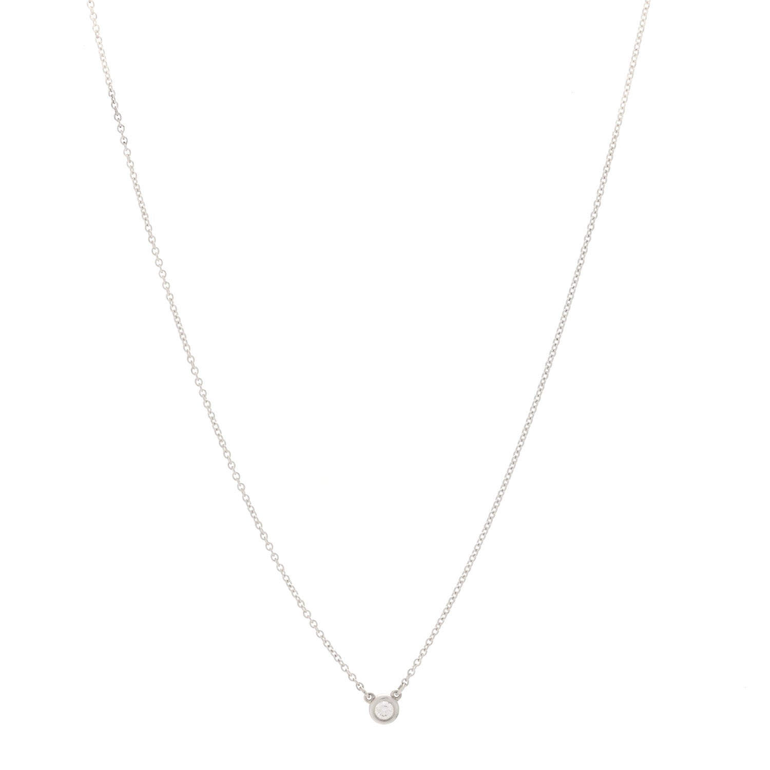 Tiffany Sterling Silver Diamond .07ct Elsa Peretti Diamonds by the Yard Pendant Necklace 1 of 7