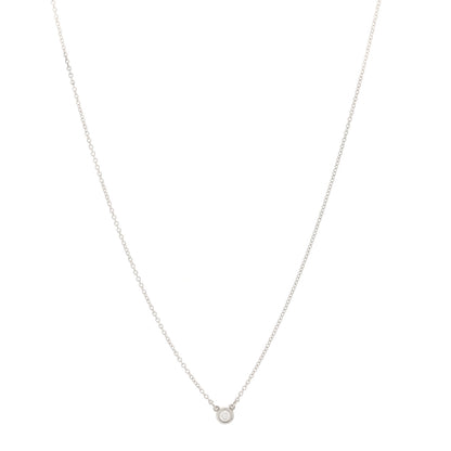 Tiffany Sterling Silver Diamond .07ct Elsa Peretti Diamonds by the Yard Pendant Necklace 1 of 7